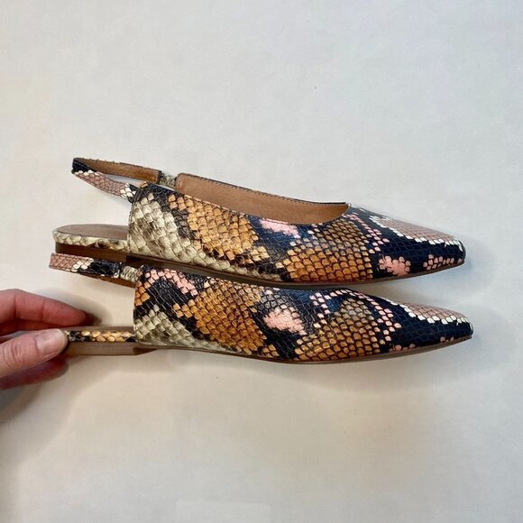 Madewell Margot Slingback Flat in Snake Embossed Leather 6 - Picture 6 of 8